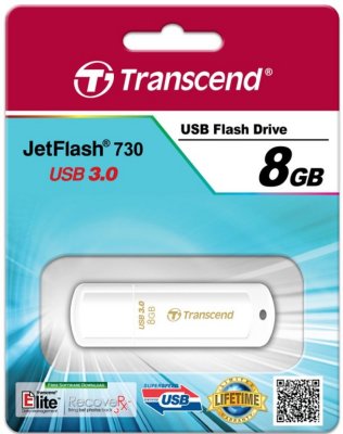   USB Flash  Transcend 8Gb JetFlash 790 "White" USB3.0 (TS8GJF790W)