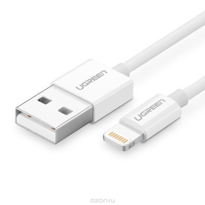   Ugreen UG-20726, White  USB 2.0 - Apple Lightning 0.25 