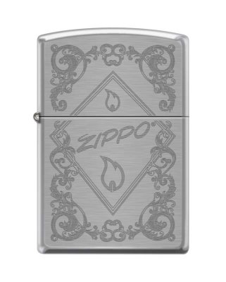    ZIPPO 200 Zippo Framed Flame, /   Brushed Chrome