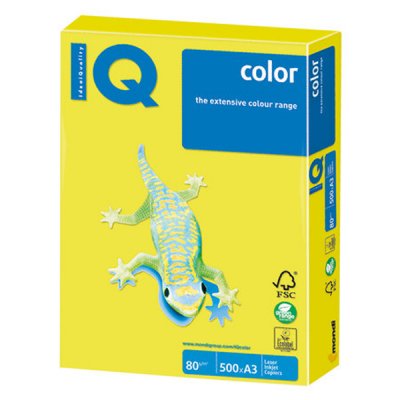     IQ Color A3 80g/m2 500  Neon Yellow NEOGB 110785