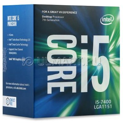    Intel Core i5-7400 Kaby Lake (3000MHz, LGA1151, L3 6144Kb) OEM