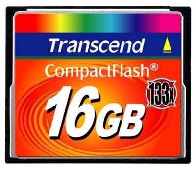   16Gb   CompactFlash (CF) Transcend CompactFlash Card, 133X (TS16GCF133)