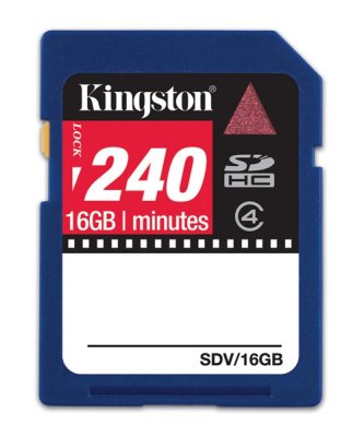     SDHC 16GB Kingston Class4 Video Card 240min (SDV/16GB)