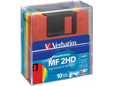    Verbatim 3.5" Plastic Box DataLife Color (10 ) 45215