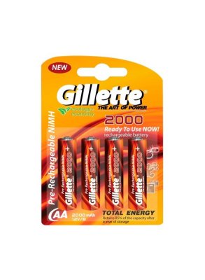    Gillette Pre-Rechargeable 2000mAh 4 AA