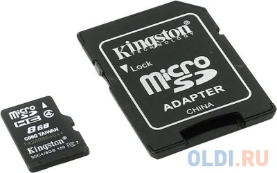     8Gb microSDHC Kingston (SDC10G2/8GBSP), Class 10,  , RTL