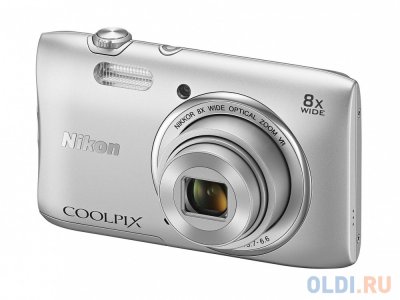    Nikon Coolpix S3600 Silver (20.1Mp, 8x zoom, 2.6", SDXC, 720P)