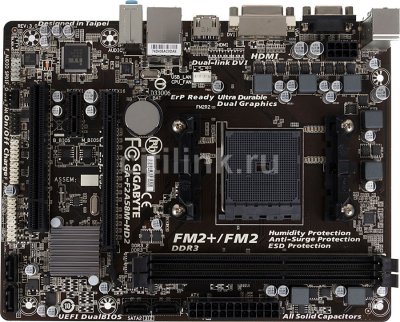     Gigabyte GA-F2A58M-HD2 Soc-FM2 AMD A58 2xDDR3 mATX AC`97 8ch(7.1) GbLAN+VGA+DVI+HD