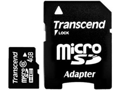     Transcend MicroSDHC Class 6 4GB + Card Reader P3