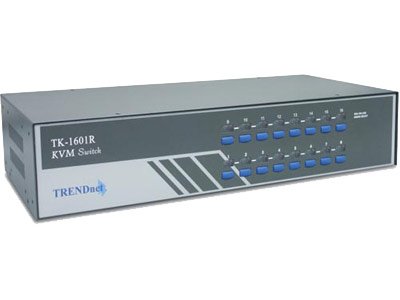 Товар почтой TRENDnet TK-1601R 16-портовый КВМ-переключатель с интерфейсами VGA и PS/2 и возможностью монтажа в с