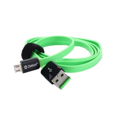     Zetton Flat Micro USB Black-Green ZTLSUSBFCMCBG