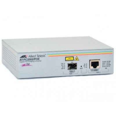   Allied Telesis AT-PC2002POE  10/100/1000T to fiber SFP, Ethernet Power Converter (PoE