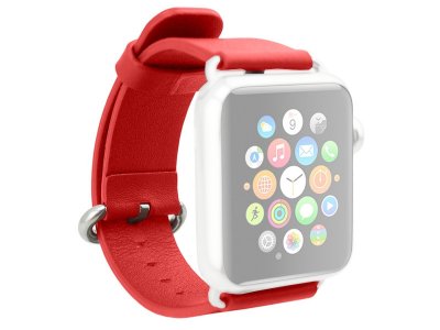     APPLE Watch 38mm ROCK Genuine Leather Watchband Red