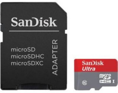     Micro SDHC 16Gb Class 10 Sandisk +  SDSQUNC-016G-GN6MA