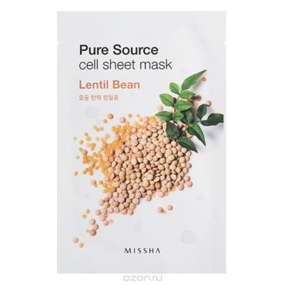   Missha       Pure Source Cell Sheet Mask (Lentils)