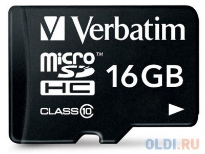     MicroSD 16Gb Verbatim (44082) Class 10 microSDHC + SD 