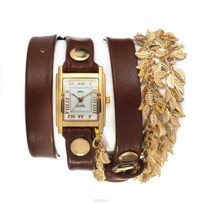      La Mer Collections "Chain Multi Leaf Gold Brown". LMCW9002