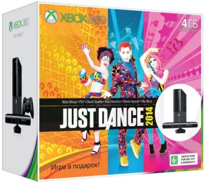     Microsoft XBox 360 E 4Gb + Kinect + Kinect Adventures + JustDance 2014