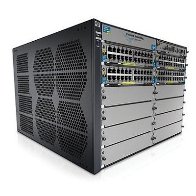    HP (J9643A) E5412 zl with Premium Software, 12 open module slots, HP PCM+, 758.4 Gbps