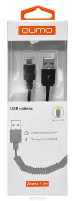       Qumo USB-microUSB 1m Black (U-mUR1mb)