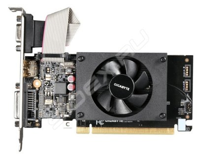    Gigabyte nVidia GeForce GT 710 PCI-E 1024Mb 64bit DDR3 954/1800 DVIx1/HDMIx1/CRTx1/HDCP (