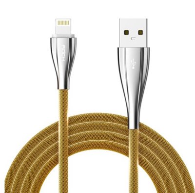    Rock USB to Lightning Metal Data Cable 1m RCB0485 Golden
