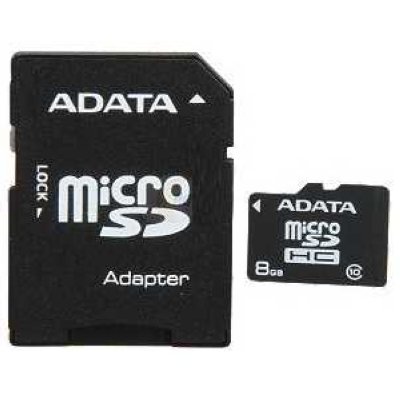     MicroSD 8Gb A-DATA (AUSDH8GCL4-RA1) Class 4 microSDHC + 1 