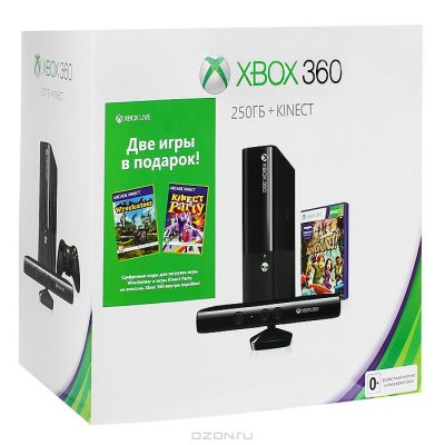    Microsoft XBox 360 E 250Gb +  Kinect +  "Wreckateer" +  "Kinect P
