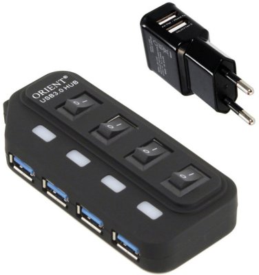    USB 3.0 ORIENT BC-306PS, USB 3.0 HUB 4 Ports, c - 2xUSB (5 , 2.1 ), 