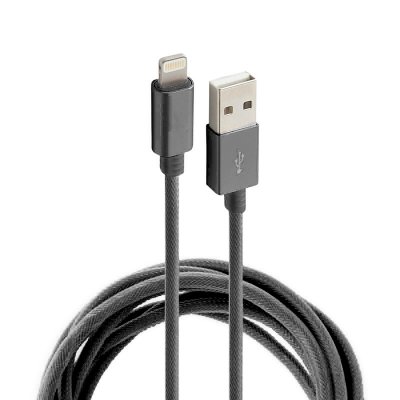    Rock USB to Lightning Metal Charge & Sync Round Cable 20cm RCB0432 Space Grey