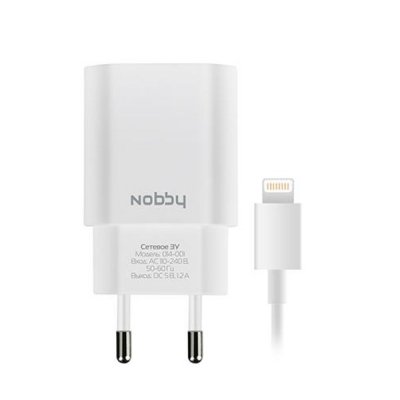     Nobby Comfort 014-001 USB 1.2A +  8pin 1.2m SoftTouch White 08998