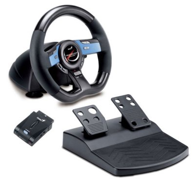      PC/ 3 Genius Wheel Trio Racer Wireless Black-Blue