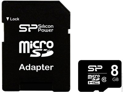     8Gb - Silicon Power - Micro Secure Digital HC Class 10 SP008GBSTH010V10-SP  