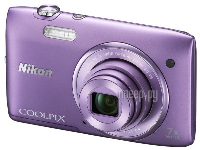    Nikon CoolPix S3500 (Purple) (20.1Mpx, 26-182mm, 7x, F3.4-6.4, JPG, SDXC, 2.7", USB2.0, AV, L
