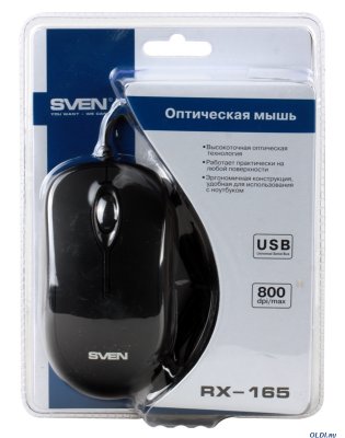    SVEN Optical Mouse (RX-165) (RTL) USB 3btn+Roll