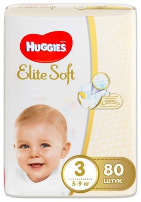    Huggies  Elite Soft 3 (5-9 ) 80 .