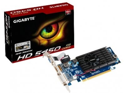   GigaByte GV-R545D3-1GI  PCI-E Radeon HD5450 Low Profile 1GB GDDR3 64bit 650/1600Mhz DVI(HD
