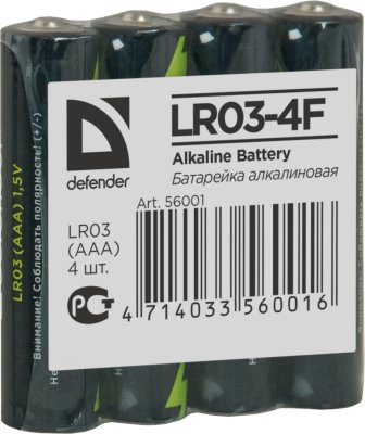    AAA - Defender Alkaline LR03-4F (4 ) 56001