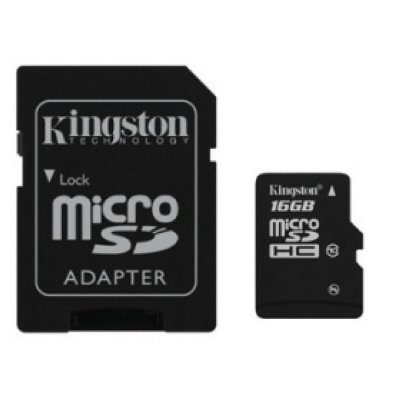     MicroSD 16Gb Kingston (SDC10/16GB) Class 10 microSDHC + SD adapter