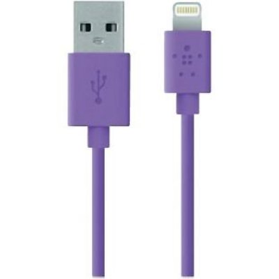   Belkin F8J023bt04-PUR Lightning to USB Cable, Purple    iPhone/iPad/iPod, 