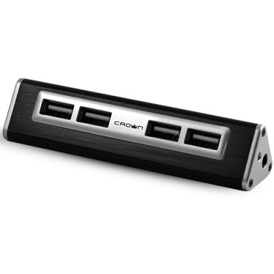   USB  CROWN MICRO CMH-B21 USB 2.0, 4-port (black)