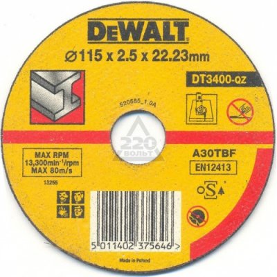   DeWALT   ,  115  22.2  2.5 ,  /  DT 3400