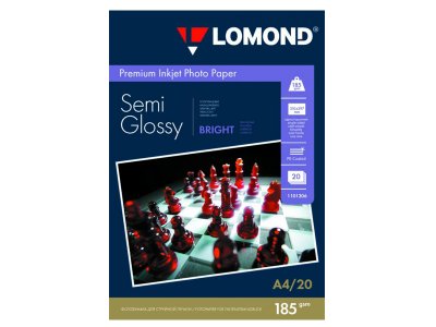    Lomond 1101306 Coated Bright Semi Glossy A4 185g/m2  20 