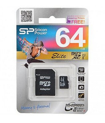     64Gb - Silicon Power eXtended Capacity UHS-I Elite - Micro Secure Digital SP064GBSTXBU1