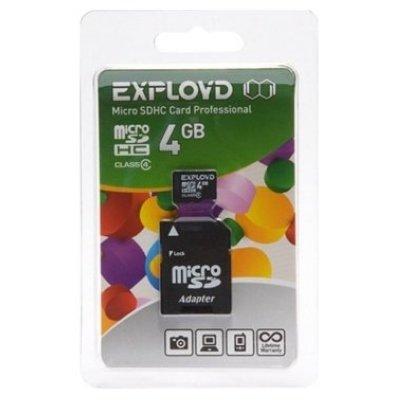     EXPLOYD microSDHC Class 4 4GB + SD adapter