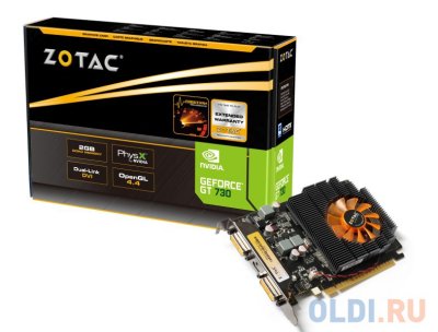    2Gb (PCI-E) Zotac GT730 LP c CUDA (ZT-71101-10L) GDDR5, 64 bit, HDCP, 2*DVI, HDMI, Retail