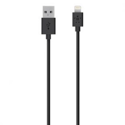  Belkin F8J023bt2M-BLK Lightning to USB Cable, Black    iPhone/iPad/iPod, 