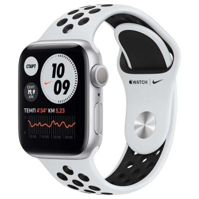   - Apple Watch Nike S6 40mm Silver Aluminum Case with Pure Platinum/Black Nike Sport Band (M