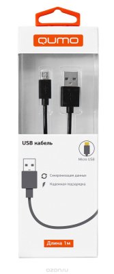   QUMO  microUSB-USB , Black (1 )