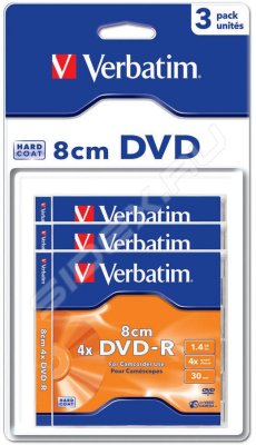    DVD-R Verbatim 1.46Gb 4x 8cm (3 ) (43592) Blister pack